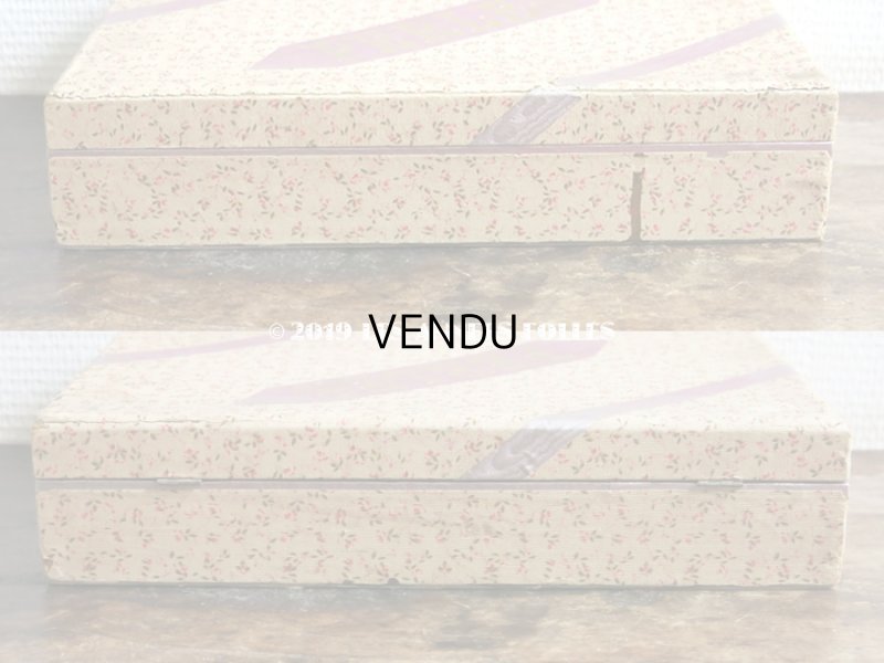 画像10: 1900年代 アンティーク ビーズ入り木箱 淡いピンクの小さな薔薇模様  PERLES 子供用玩具