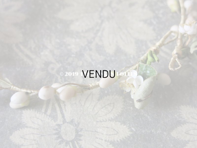 画像10: アンティーク ワックスフラワーのヘッドリース オレンジの花&桜 ウェディング 結婚式 ティアラ