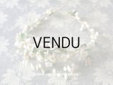 アンティーク ワックスフラワーのヘッドリース オレンジの花＆桜 ウェディング 結婚式 ティアラ 