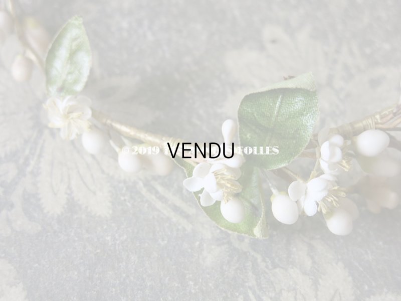 画像5: アンティーク ワックスフラワーのヘッドリース オレンジの花&桜 ウェディング 結婚式 ティアラ