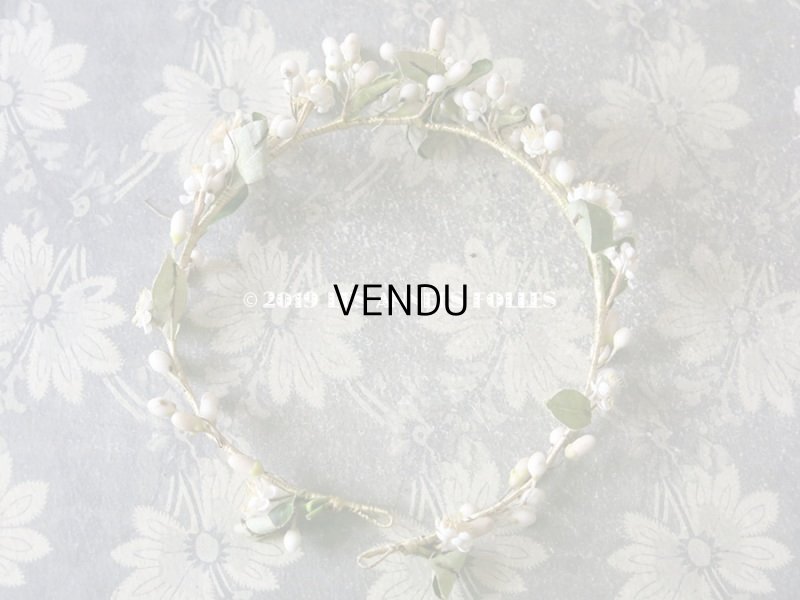 画像3: アンティーク ワックスフラワーのヘッドリース オレンジの花&桜 ウェディング 結婚式 ティアラ