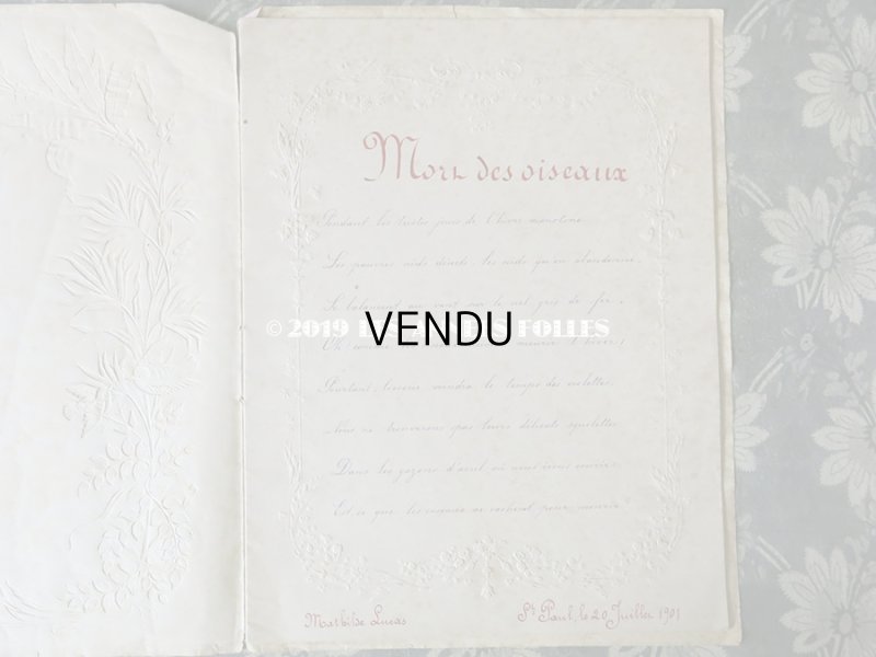 画像4: 1901年 アンティーク カリグラフィーのノート CAHIER