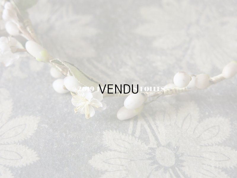 画像9: アンティーク ワックスフラワーのヘッドリース オレンジの花&桜 ウェディング 結婚式 ティアラ