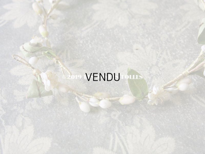 画像4: アンティーク ワックスフラワーのヘッドリース オレンジの花&桜 ウェディング 結婚式 ティアラ