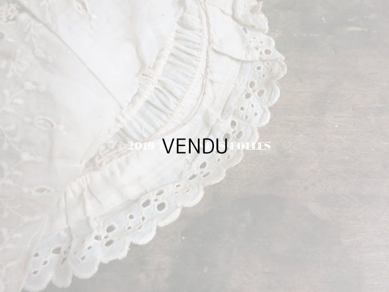 画像10: 1890年代 アンティーク 小さな女の子用 レースの帽子 淡いピンクのリボン