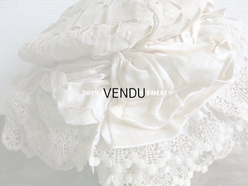 画像6: 1890年代 アンティーク 小さな女の子用 レースの帽子 淡いピンクのリボン