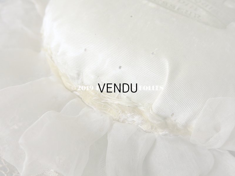 画像3: 19世紀末 アンティーク ショコラトリーの王冠のピンクッション 花模様のレース - LOUIS MARQUIS SIRAUDIN SUCCESSEUR -