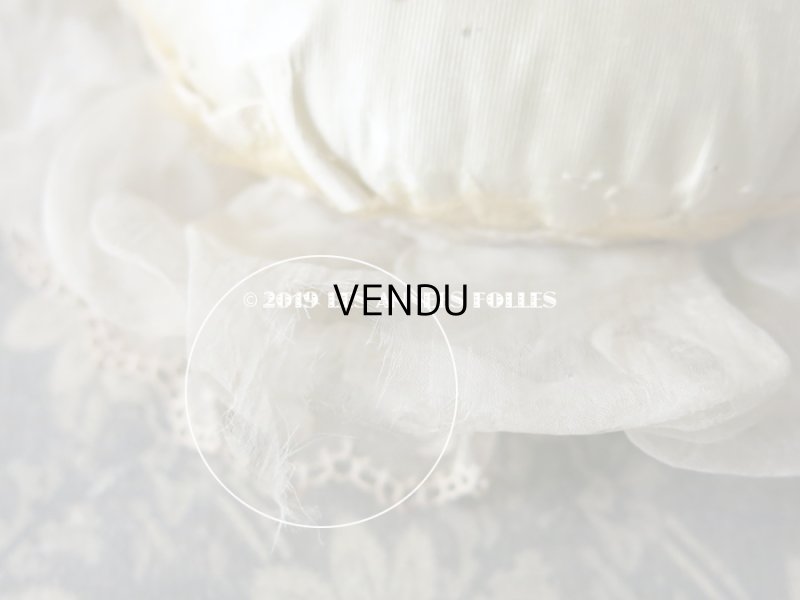 画像4: 19世紀末 アンティーク ショコラトリーの王冠のピンクッション 花模様のレース - LOUIS MARQUIS SIRAUDIN SUCCESSEUR -