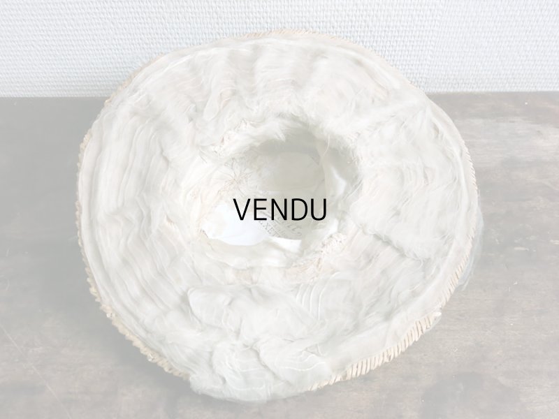 画像7: アンティーク 小さな女の子用 ストローハット 布花＆フェザー＆シルクシフォンのリボン