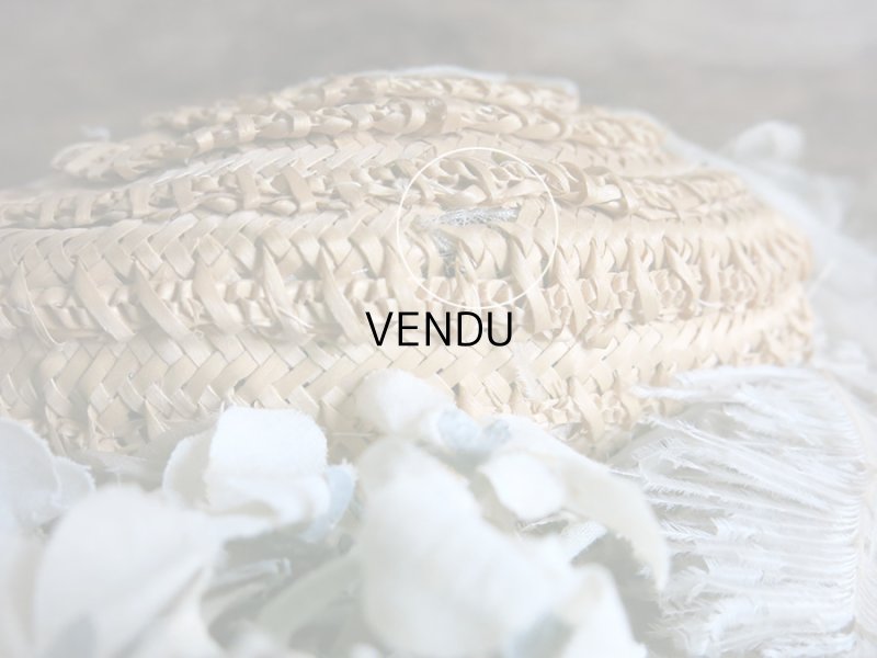 画像9: アンティーク 小さな女の子用 ストローハット 布花＆フェザー＆シルクシフォンのリボン