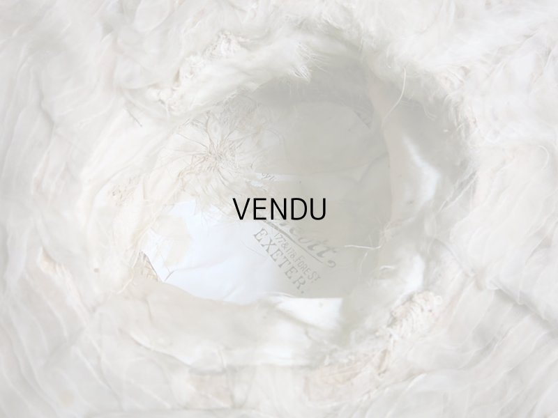 画像8: アンティーク 小さな女の子用 ストローハット 布花＆フェザー＆シルクシフォンのリボン