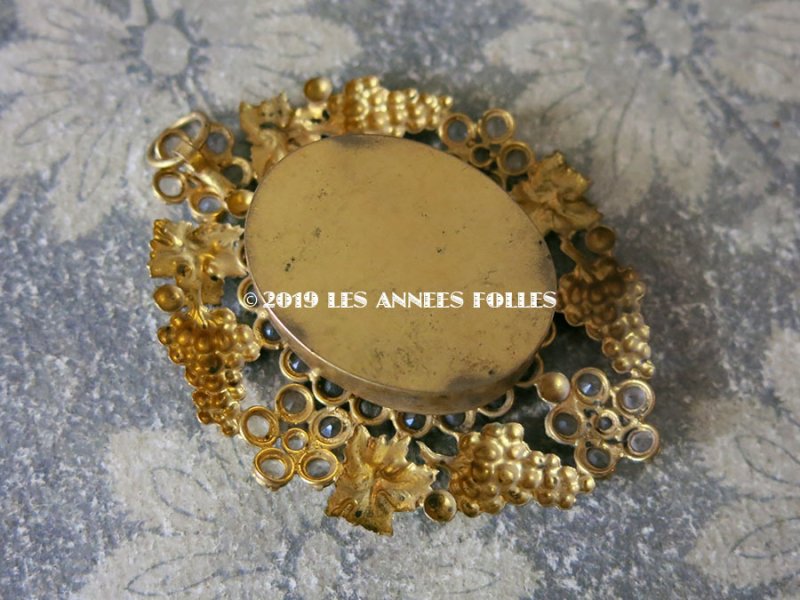 画像5: 19世紀 アンティーク ルリケール 聖遺物のペンダント 封蝋付き 葡萄＆ラインストーン 聖人の遺品