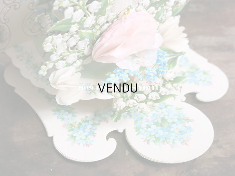 画像11: アンティーク  初聖体の立体カニヴェ コミュ二オンの少女 天使＆鈴蘭＆勿忘草 ポップアップ クロモ