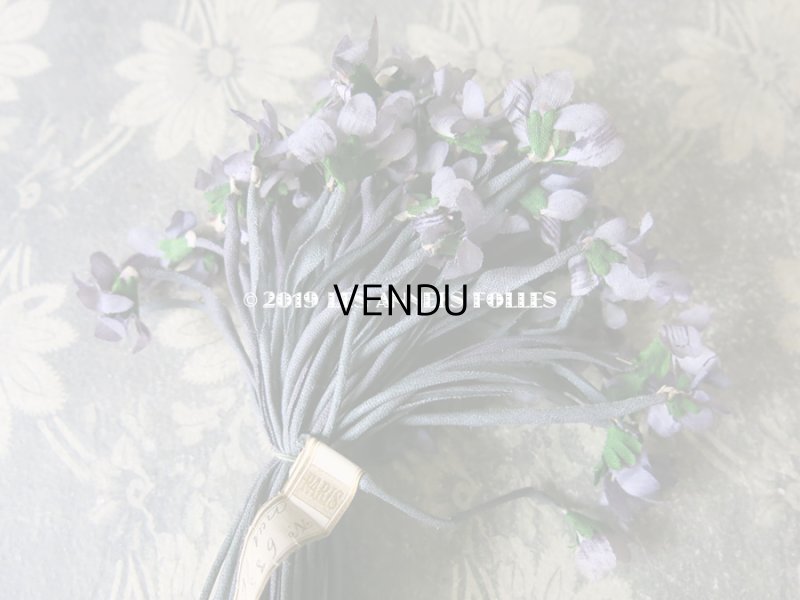 画像3: 【クリスマスセール2019対象外】 1900年代 アンティーク 菫のブーケの布花 コサージュ 未使用ラベル付 71輪