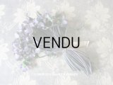 【クリスマスセール2019対象外】 1900年代 アンティーク 菫のブーケの布花 コサージュ 未使用ラベル付 71輪