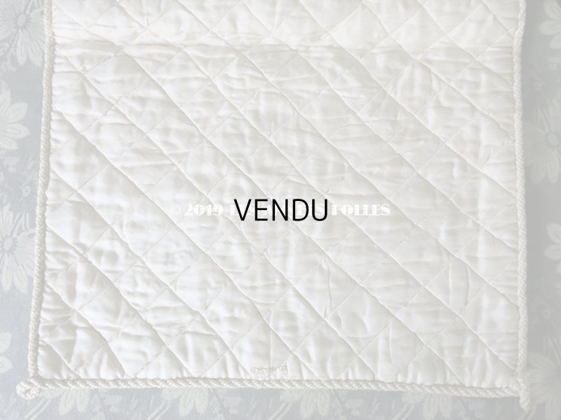 画像10: 【クリスマスセール2019対象外】 アンティーク シルク製 花かごのリボン刺繍入り ハンキーケース ハンカチ用ポシェット 