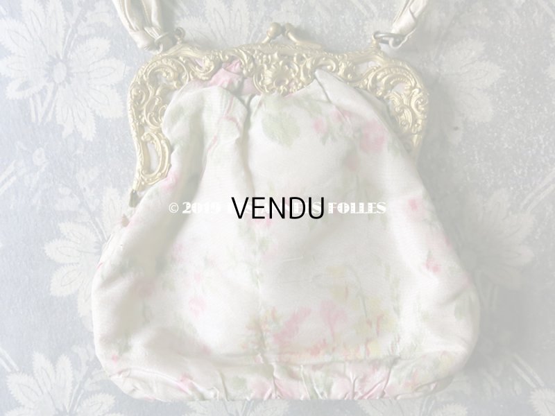 画像5: 【クリスマスセール2019対象外】 19世紀 アンティーク オモニエール シルク製 ピンクの薔薇模様のほくし織