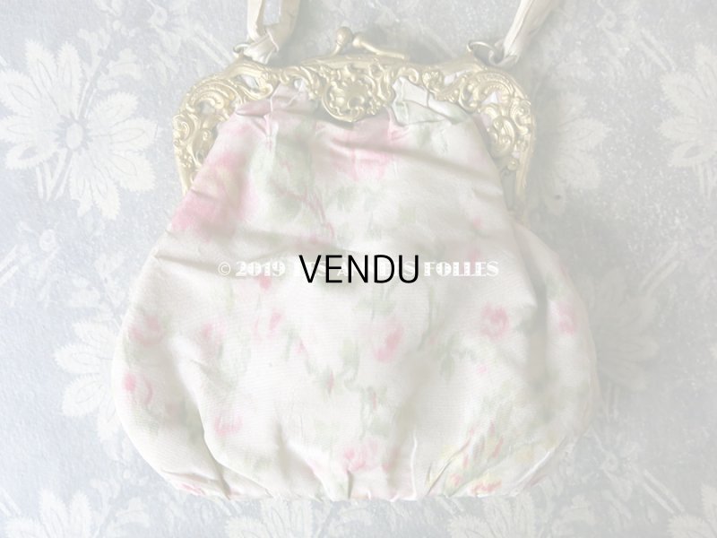 画像3: 【クリスマスセール2019対象外】 19世紀 アンティーク オモニエール シルク製 ピンクの薔薇模様のほくし織