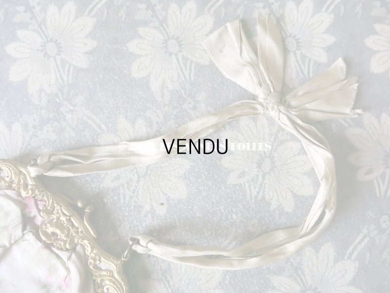 画像9: 【クリスマスセール2019対象外】 19世紀 アンティーク オモニエール シルク製 ピンクの薔薇模様のほくし織