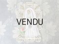 【クリスマスセール2019対象外】 1900年 アンティーク カニヴェ コミュ二オンの少女 透かし柄 ホワイト＆ゴールド