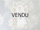 【クリスマスセール2019対象外】 1900年 アンティーク カニヴェ コミュ二オンの少女 透かし柄 ホワイト＆ゴールド