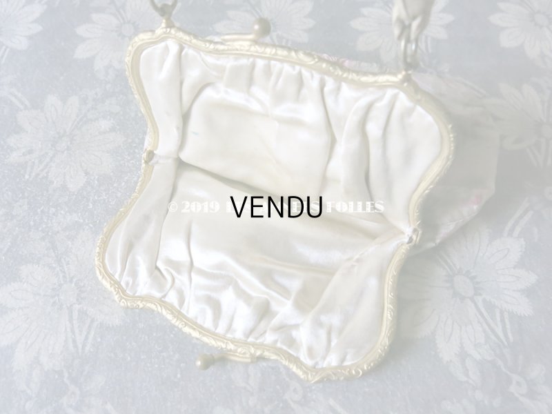 画像7: 【クリスマスセール2019対象外】 19世紀 アンティーク オモニエール シルク製 ピンクの薔薇模様のほくし織