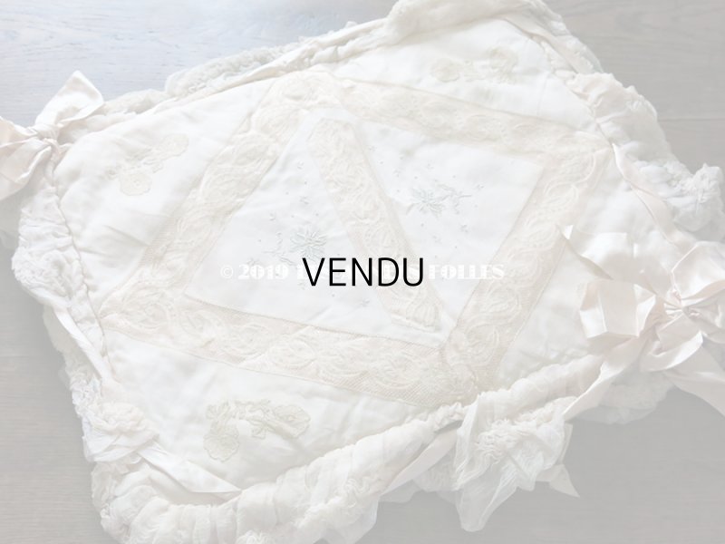 画像19: アンティーク シルクシフォンのフリルの大きなポシェット パウダーピンク