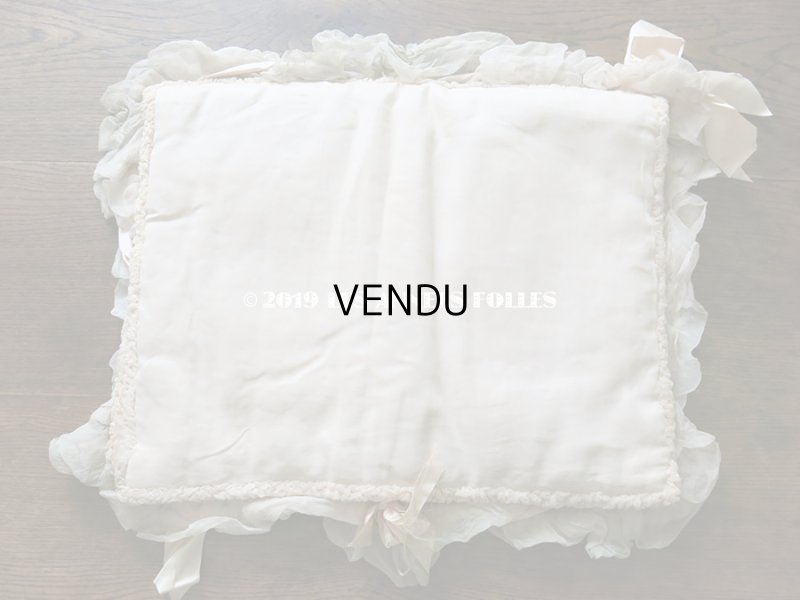 画像8: アンティーク シルクシフォンのフリルの大きなポシェット パウダーピンク