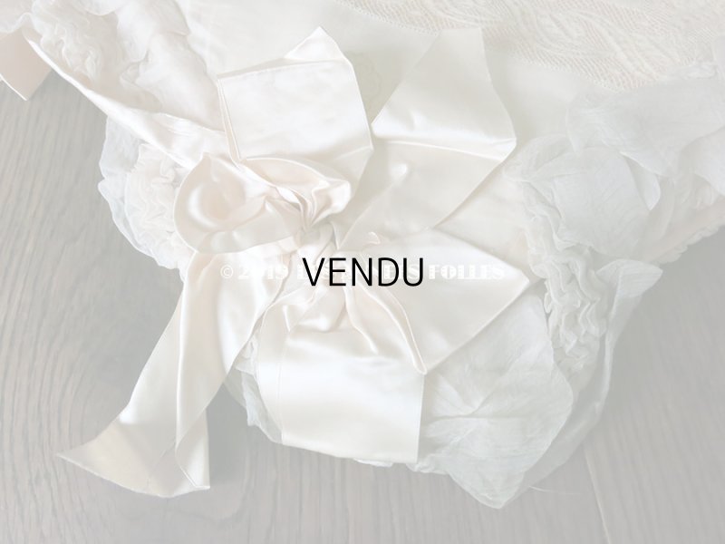 画像12: アンティーク シルクシフォンのフリルの大きなポシェット パウダーピンク