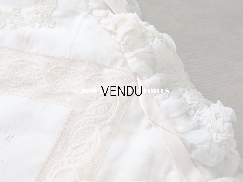 画像16: アンティーク シルクシフォンのフリルの大きなポシェット パウダーピンク