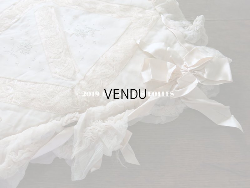 画像4: アンティーク シルクシフォンのフリルの大きなポシェット パウダーピンク