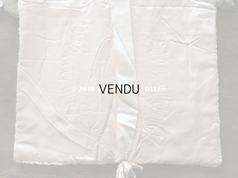 画像10: アンティーク シルクシフォンのフリルの大きなポシェット パウダーピンク