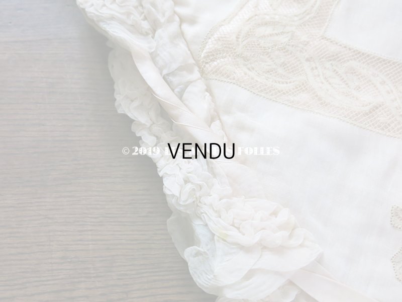 画像17: アンティーク シルクシフォンのフリルの大きなポシェット パウダーピンク