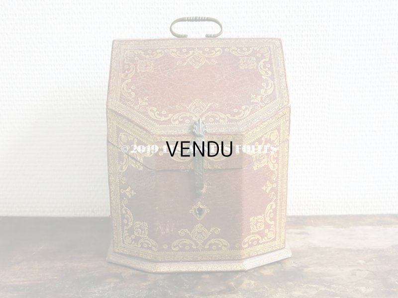 画像3: 19世紀 アンティーク ナポレオン3世時代 本革製 レターボックス 金彩入り