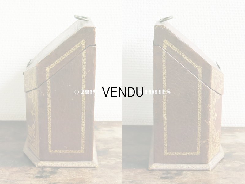 画像5: 19世紀 アンティーク ナポレオン3世時代 本革製 レターボックス 金彩入り