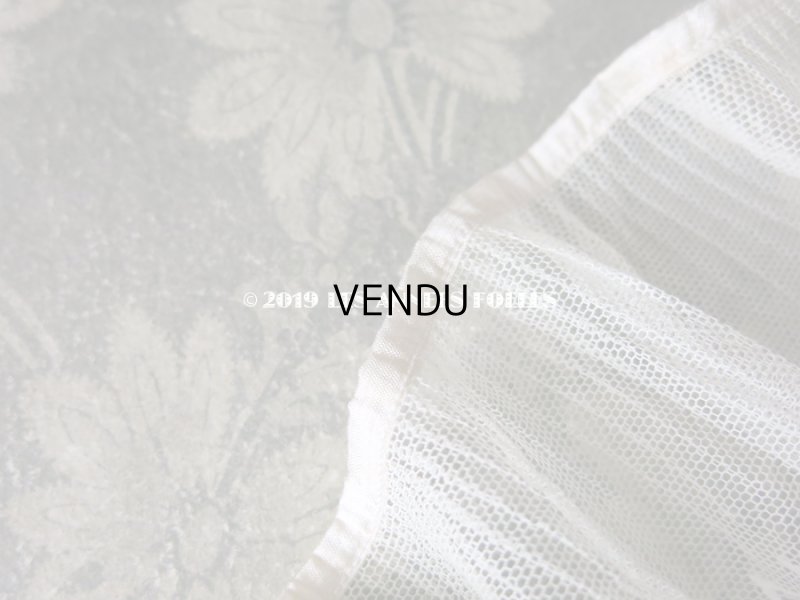 画像4: 1900年代 アンティーク プリーツ加工のチュールレース ドールドレス 1m 淡いピンクの縁取り