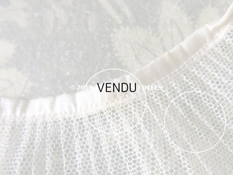 画像5: 1900年代 アンティーク プリーツ加工のチュールレース ドールドレス 1m 淡いピンクの縁取り