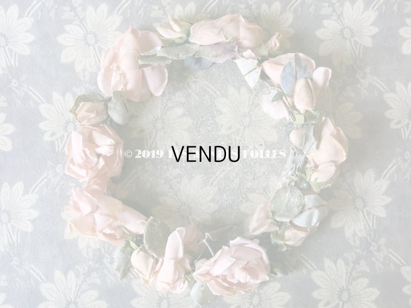 画像4: 19世紀末 アンティーク 淡いピンクの薔薇のヘッドリース ティアラ