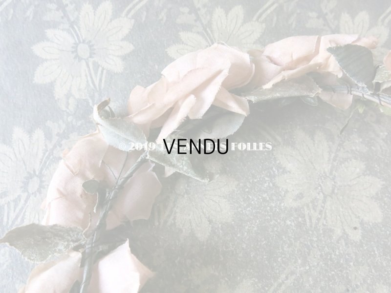 画像10: 19世紀末 アンティーク 淡いピンクの薔薇のヘッドリース ティアラ