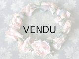19世紀末 アンティーク 淡いピンクの薔薇のヘッドリース ティアラ 
