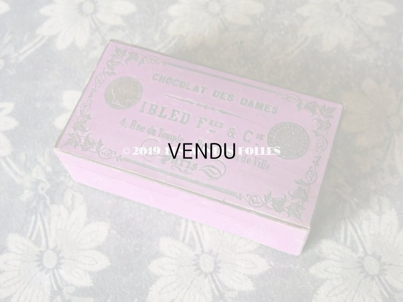 画像2: 19世紀 アンティーク 菫色のチョコレートのお菓子箱 CHOCOLAT DES DAMES - IBLED Fres & Cie -