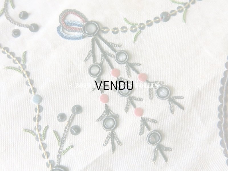 画像6: 18世紀 アンティーク シルク製 刺繍入り ファブリック 