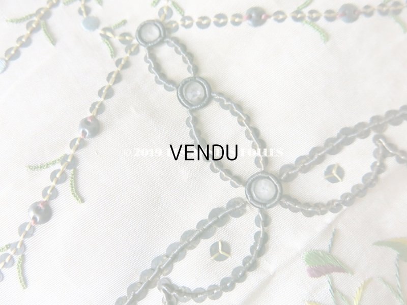 画像7: 18世紀 アンティーク シルク製 刺繍入り ファブリック 