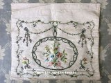 18世紀 アンティーク シルク製 刺繍入り ファブリック 