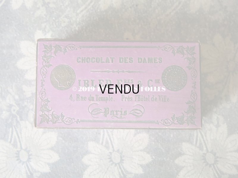 画像3: 19世紀 アンティーク 菫色のチョコレートのお菓子箱 CHOCOLAT DES DAMES - IBLED Fres & Cie -