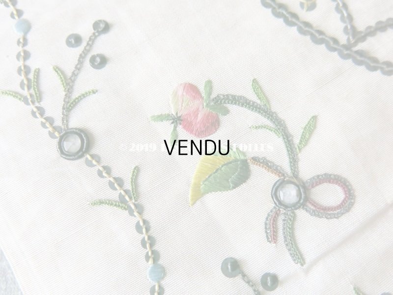 画像5: 18世紀 アンティーク シルク製 刺繍入り ファブリック 