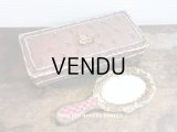 未使用 アンティーク リボン刺繍 & ロココトリムの手鏡 ボックス入り