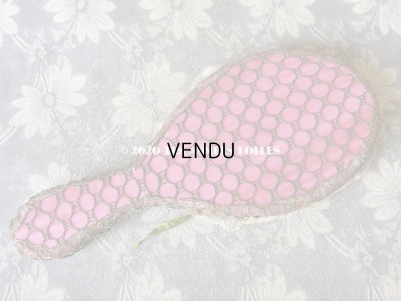 画像19: 未使用 アンティーク リボン刺繍 & ロココトリムの手鏡 ボックス入り