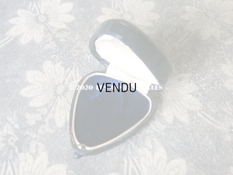 画像4: アンティーク 本革製 百合の紋章 ジュエリーボックス リングボックス