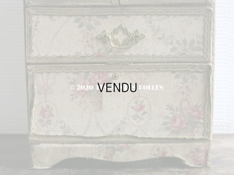 画像7: 【セール対象外】1900年代 アンティーク カルトナージュチェスト  薔薇の花かご